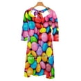 thumbnail image 2 of Smarties! Robe Évasée Nœud Cœur Design Mode Grande Taille Robe Ample Smarties Bonbons Colorés, 2 of 5