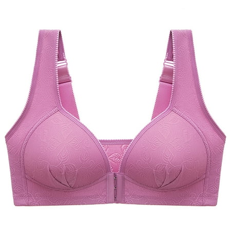 

Women s Bra Solid Wire Free Underwear One-Piece Bra Everyday Front Buckle Underwear Elastic Bra Slim Fit Set