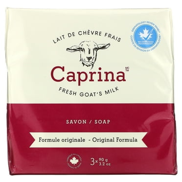 Caprina by Canus Fresh Goat's Milk Soap, Original, 3 bars 3.2 Ounces each