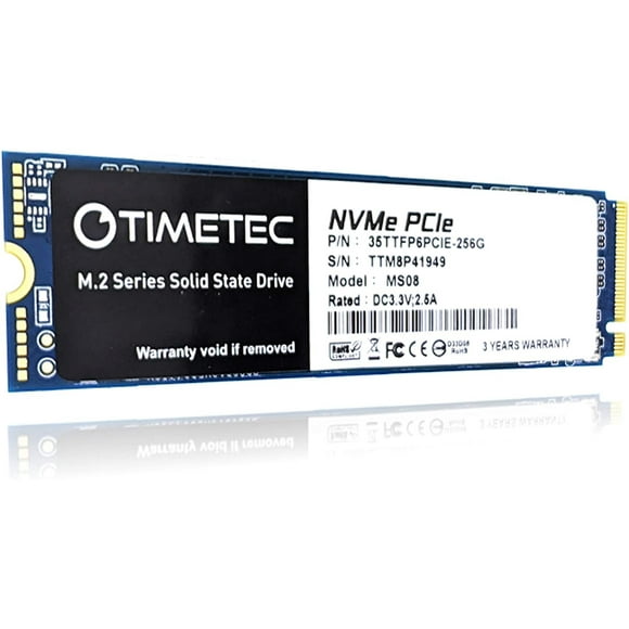 Timetec 256GB SSD NVMe PCIe Gen3x4 8Gb/s M.2 2280 3D NAND TLC 150TBW H
