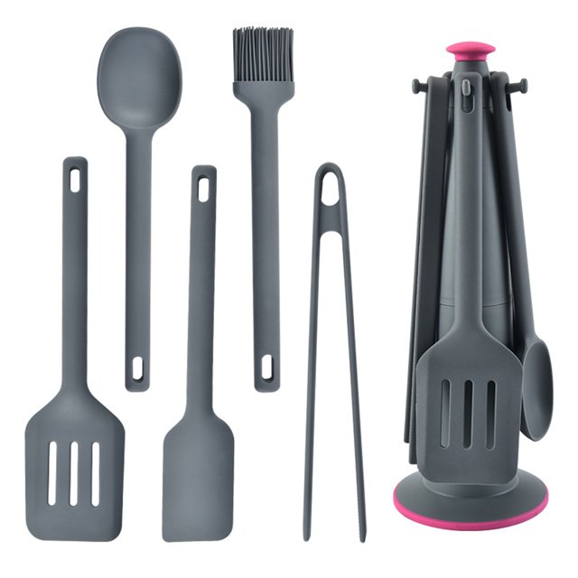 CAROOTU Silicone Kitchen Utensils Set Cooking Shovel Spoon Tool Non-Stick Cookware Silicone Kitchenware 6 Piece Set