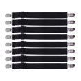 thumbnail image 1 of Linaichen - 8 piezas de sujetadores de sábanas con correas elásticas y pinzas para esquinas, color negro, 1 of 8