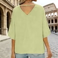 thumbnail image 6 of Women’s Capris Sleeve T-Shirt Loose Round Neck Pullover Tops Summer Casual Comfy Tees, 6 of 8