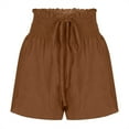 thumbnail image 5 of Shorts for Women 2026 Summer Elastic High Waist Drawstring Smocked Wide Leg Flowy Casual Beach Shorts, 5 of 8