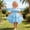 Sky Blue, variant on Flower Girls Dress Tulle Spaghetti Strap Pearl Belt Ruffle Hem Xmas Party Formal Pink 2-3Years