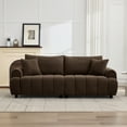 thumbnail image 3 of WUTUTUEE Modern Boucle Loveseat,2-Seater Curved Sofa with Plush Sherpa Upholstery,Oversized Comfy Couches for Living Room,Bedroom,Brown, 3 of 9