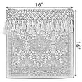 thumbnail image 5 of 16" Handwoven Cotton Throw Pillow Cover with Traditional Pattern and Tasseled Top, Navy, 5 of 8