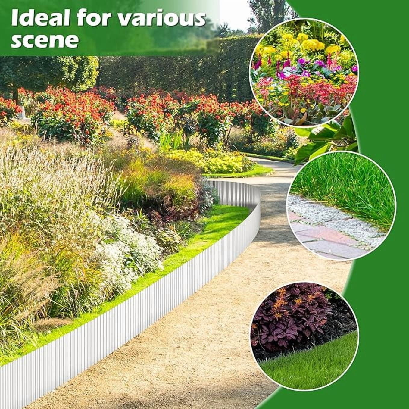 Corrugated Metal Garden Edging, 6'' x 20FT Landscape Border for Flower Bed, Lawn, Yard, Paver Silver