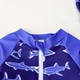 thumbnail image 5 of Rggeeun Boys Child Swimsuit Set 2Pc Cartoon Animal Pattern Long Sleeve Crew Neck Front Zipper Elastic Above Knee with Cover Up Hat for Summer Beach Play Graceful Beachwear,Blue,18-24 Months, 5 of 6