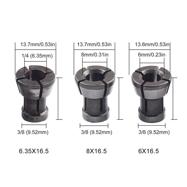 M17 6/6.35/8mm Collet Chuck Adapter with Nut Engraving Trimming Machine Router