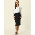 thumbnail image 3 of INSPIRE CHIC Women's Ruffle V Neck Elegant Office Work Chiffon Blouse Top, 3 of 6