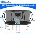 thumbnail image 6 of Kacho Trampoline 12FT 14FT, 1200LBS Trampoline for 1-2 Adults and 4-5 Kids, Heavy Duty Trampoline with Enclosure Net, Trampoline with Basketball Hoop, Ladder, Outdoor Round Trampoline No Gap Design, 6 of 8