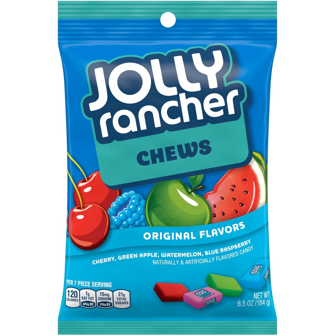 Jolly Rancher Fruit Chews Assorted Original Flavors Cherry,Green