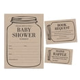 thumbnail image 1 of Inkdotpot Set Of 30Gender Neutral Rustic Baby Shower Invitations-Diaper Raffle Tickets And Baby Shower Book Request Cards Mason Jar Invites Its A Boy Its A Girl, 1 of 8