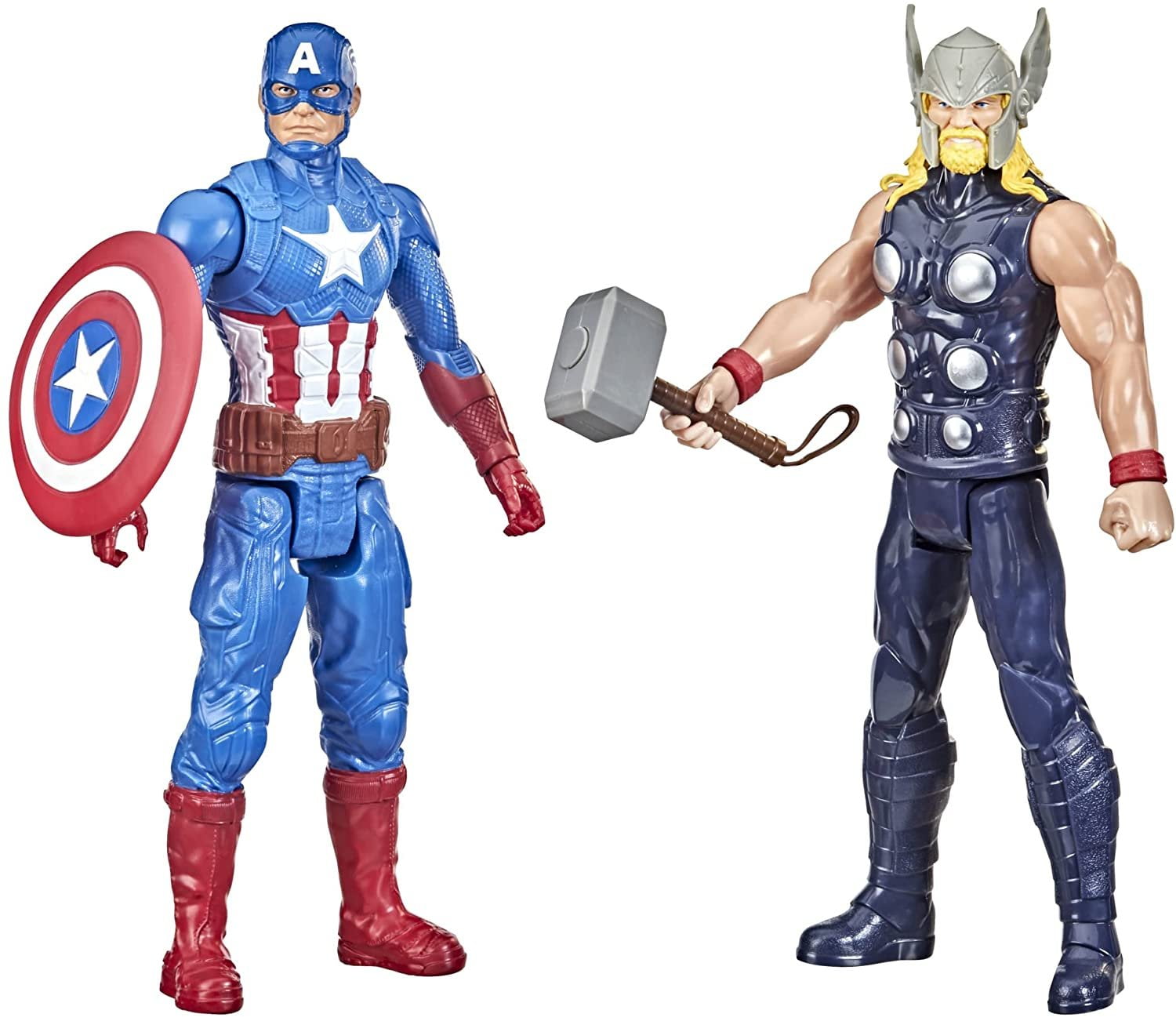 Titan Hero Series Spider-Man, Captain America, Iron Man, Thor, Captain Marvel & Black Panther Action Figure 6-Pack
