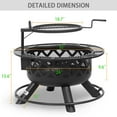 thumbnail image 5 of BALI OUTDOORS 32 inch Fire Pit with Poker, Wood Burning Fire Pit Patio for Outside with Grill, 5 of 8