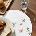 thumbnail image 3 of Spring Floral Round 13 Inch Placemats Set of 6, Butterfly Summer Botanical Watercolor HeatResistant Non Slip Place Mats for Dining Table, Wipeable Braided Kitchen Table Mats for Housewarming, 3 of 9