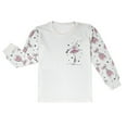thumbnail image 5 of SonxaHe Big Girls Outfit Set Ballet Print Long Sleeve T-Shirt Pants Kids Nightwear Loose Soft Homewear Outfit Set White,Sized 9-10, 5 of 5