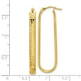 thumbnail image 4 of Auriga Fine Jewelry 10K Yellow Gold Diamond-Cut Oval Hoop Earrings for Women (L-41.94mm ; W-12.46mm), 4 of 6