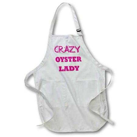 3dRose Crazy Oyster Lady, Full Length Apron, 22 by 30-inch, Black, With Pockets