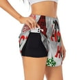 thumbnail image 2 of Bixox Women's Cute Santa pattern 2 in 1 Running Shorts - Lightweight Athletic Workout Gym Yoga Shorts Liner with Pockets - X-Large, 2 of 7