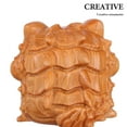 thumbnail image 3 of OULII Wooden Crafts Desktop Ornament Wooden Crocodile Sculpture Brown Hand-Carved 1Pack, 3 of 6