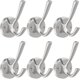 thumbnail image 1 of Tofiigrem Ganchos de pared de níquel cepillado, paquete de 6 ganchos para batas, ganchos de baño dobles de metal resistente, ganchos para toallas de mano montados en la pared para cubículo, baño, coci, 1 of 5