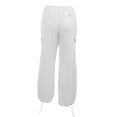 thumbnail image 7 of KelaJuan Women Fashion Cargo Pants Solid Color Low Waist Big Pockets Drawstring Long Pants Streetwear, 7 of 7