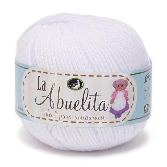 LA ABUELITA [50grs] by Omega - Ideal for Amigurumi 100% NON-Mercerized Cotton Yarn - Color: 01-White 01