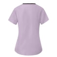 thumbnail image 5 of DeHolifer Scrubs for Women Set Petite Wide Leg Pants and Short Sleeve V-Neck Scrub Top Two Piece Nursing Uniforms Cozy Workwear Purple M, 5 of 7