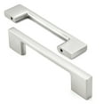 thumbnail image 2 of Cauldham 5 Pack Solid Kitchen Cabinet Pulls Handles (3-5/8" Hole Centers) - Modern Thin Profile Drawer/Door Hardware - Style M255 - Satin Nickel, 2 of 5
