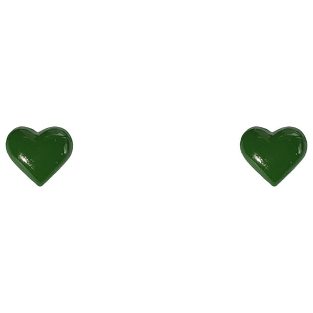 Pendientes de Corazón para Mujer Negro Rojo Verde Pendientes de Corazón Minimalista para Cumpleaños Navidad Regalo de Joyería