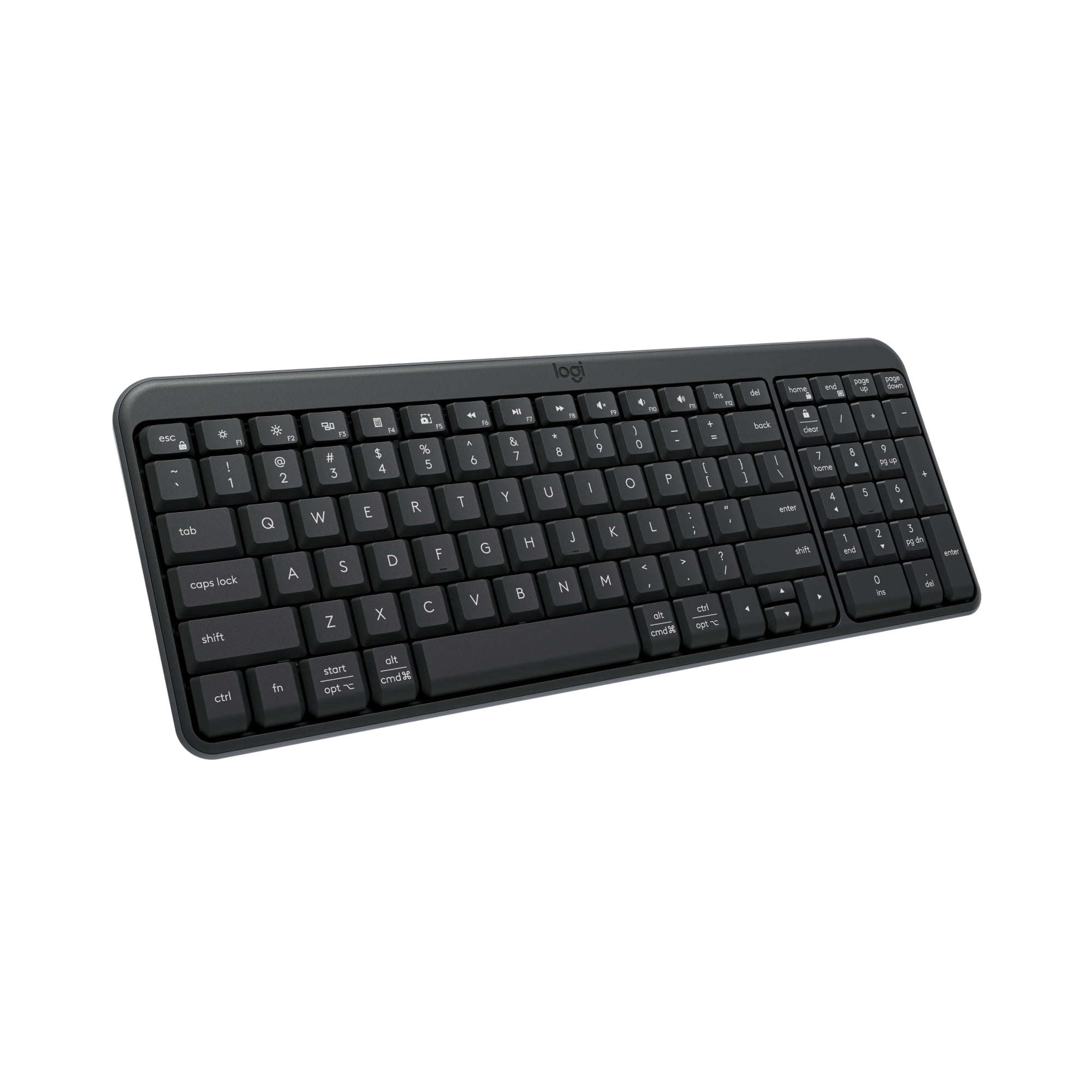 XIBUFE Bluetooth Keyboard with Numpad Easy Connectivity Compact Wireless Keyboard Made with Recycled Plastic Graphite Eco-Friendly Wireless Keyboard