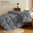 thumbnail image 2 of Teler Goose Feather Down Comforter Full Size, Soft Feather Down Duvet Insert with Corner Tabs All Season Bed Comforter(82"x86",Dark Gray), 2 of 8