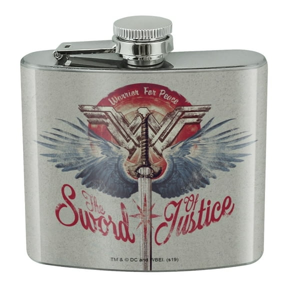 Wonder Woman Movie Sword of Justice Stainless Steel 5oz Hip Drink Kidney Flask