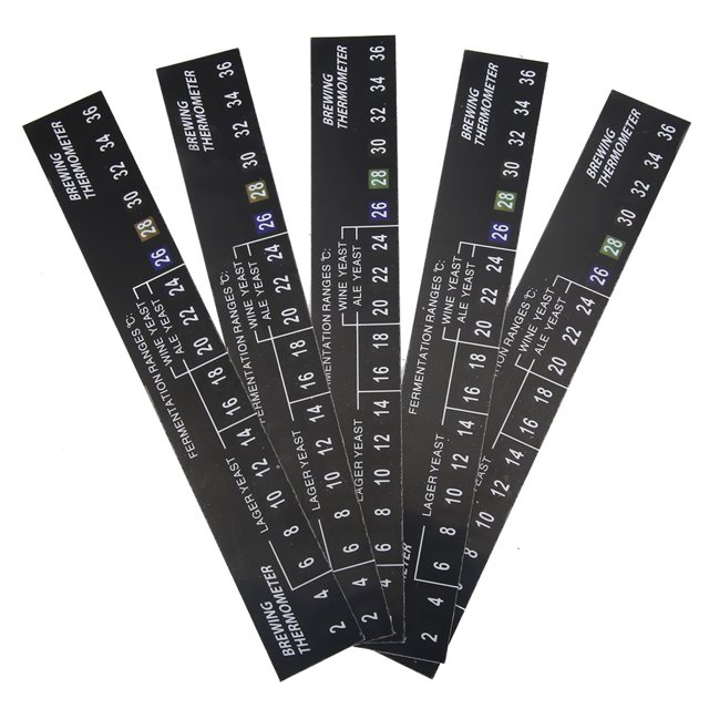 Stickon Beer Thermometer,5pcs Stick on Brewing Adhesive Beer Thermometer Adhesive Brewing Thermometer Expertly Crafted