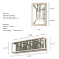 thumbnail image 6 of Hunter - Squire Manor 3-light Brushed Nickel, Medium Size Vanity Light, Dimmable, Modern Style, for Bedrooms, Dining, Living Rooms - 19674, 6 of 7