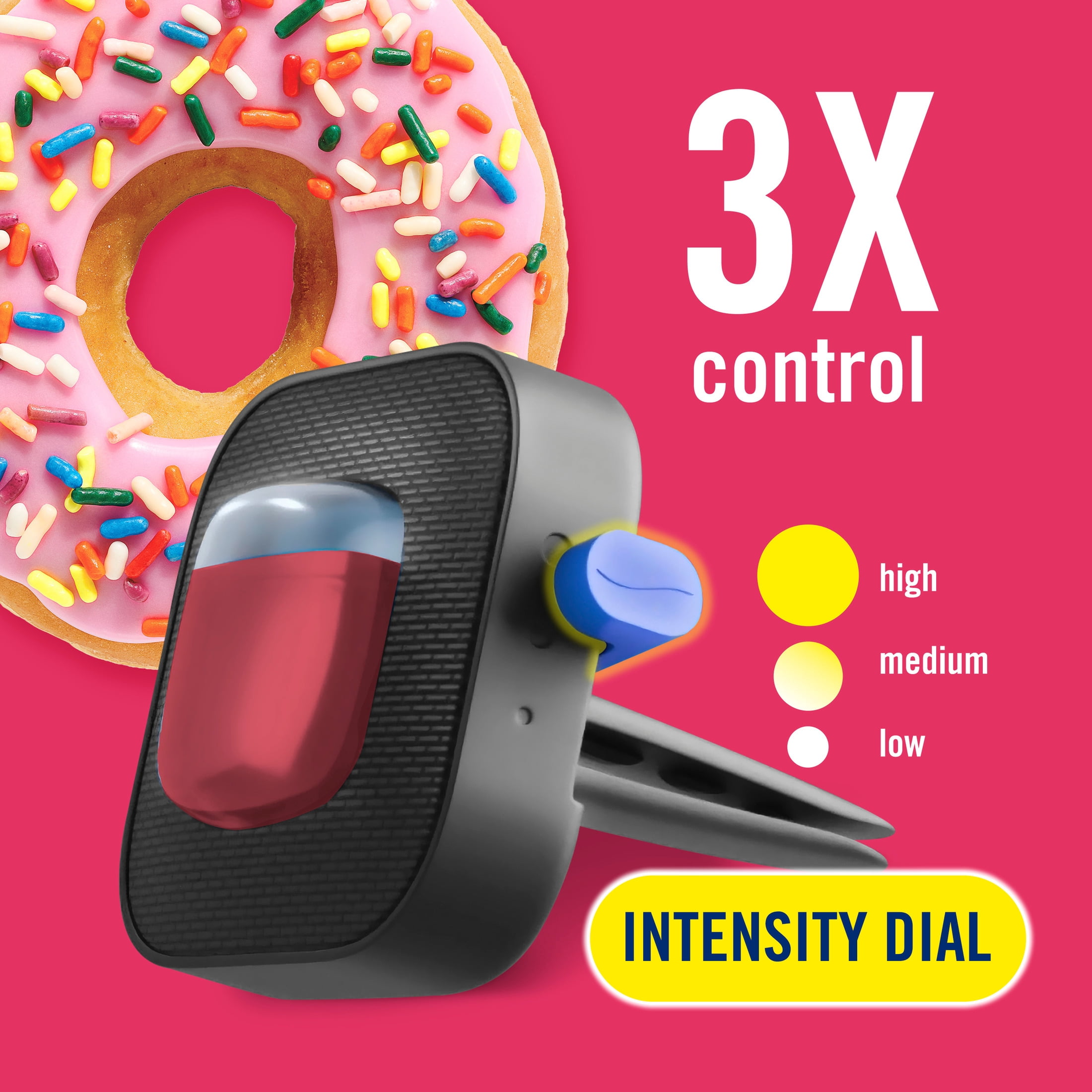 Febreze Dunkin' Car Air Freshener, Odor-Fighting Automotive Vent Clip, Strawberry Frosted Donut, 1 count
