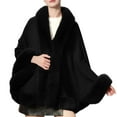 thumbnail image 2 of HongQid Elegant Faux Fox Fur Collar Knitted Cardigan Shawl Bride Wedding Party Shawl Cloak Coat, 2 of 4