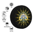 thumbnail image 6 of DouZhe Waterproof Spare Tire Cover, Spades Poker Death Skull Yellow Prints Adjustable Wheel Covers Fit for Jeep Trailer RV SUV Car, 17 inch, 6 of 7