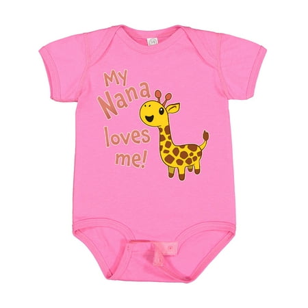 

Inktastic My Nana Loves Me- Cute Giraffe Gift Baby Boy or Baby Girl Bodysuit