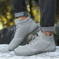 thumbnail image 2 of Mepaouo Men's Women's Winter Barefoot Hiking Boots Slip on Zero Drop Snow Boot Wide Toe Box Ankle Booties, 2 of 7