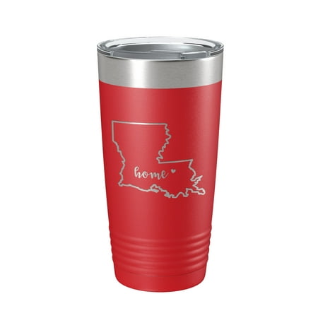 

Louisiana Tumbler Home State Travel Mug Insulated Laser Engraved Map Coffee Cup 20 oz Red