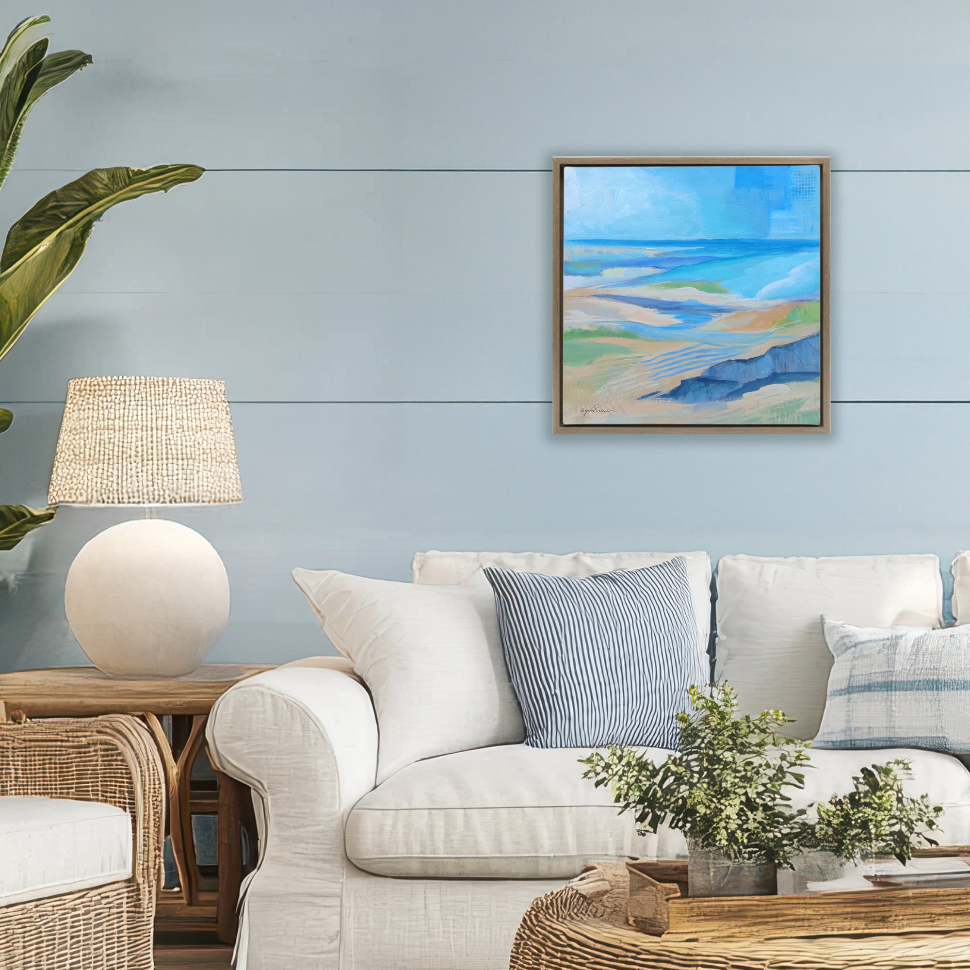 Stupell Industries After The Storm Beachscape Brown Framed Floater Canvas Wall Art, design by Lynn Ericson Fine Art