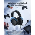 thumbnail image 2 of Seneo Air Wireless Gaming Headset Stereo Bass for PS4,Xbox One,PC,Mac, Dual Chamber Driver, Noise Cancelling Mic Bass Ultra Light Over-Ear Computer Gaming Headphones Blue, 2 of 7