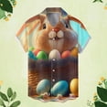 thumbnail image 2 of Men's Easter Button Down Shirt Short Sleeve Button Up Funny Easter Eggs Bunny Print Tops Spring Tees, 2 of 3