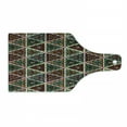 thumbnail image 1 of African Cutting Board, Grunge Triangle Design Colorful Geometric Mosaic Traditional Batik Pattern Retro, Tempered Glass Cutting and Serving Board, Wine Bottle Shape, Multicolor, by Ambesonne, 1 of 1