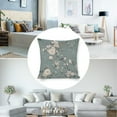 thumbnail image 5 of Pillow Cases Blue Green Taupe Floral And Bird-7 Throw Pillow Cover Floral Bird Watercolor Design Cooling Pillowcase 16"x16" Gifts for Home Decor, 5 of 7