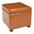 thumbnail image 1 of Hawthorne Pouf de Rangement en Cuir de Bois de Hêtre Collection en Selle, 1 of 1
