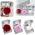 thumbnail image 3 of Preserved Flower Rose Box Decorative Jewelry Box Preserved Flower Box Acrylic Jewelry Storage Box for Valentine'S Day Wedding Supply,The Red Preserved Flower in The Ring,Red, 3 of 3